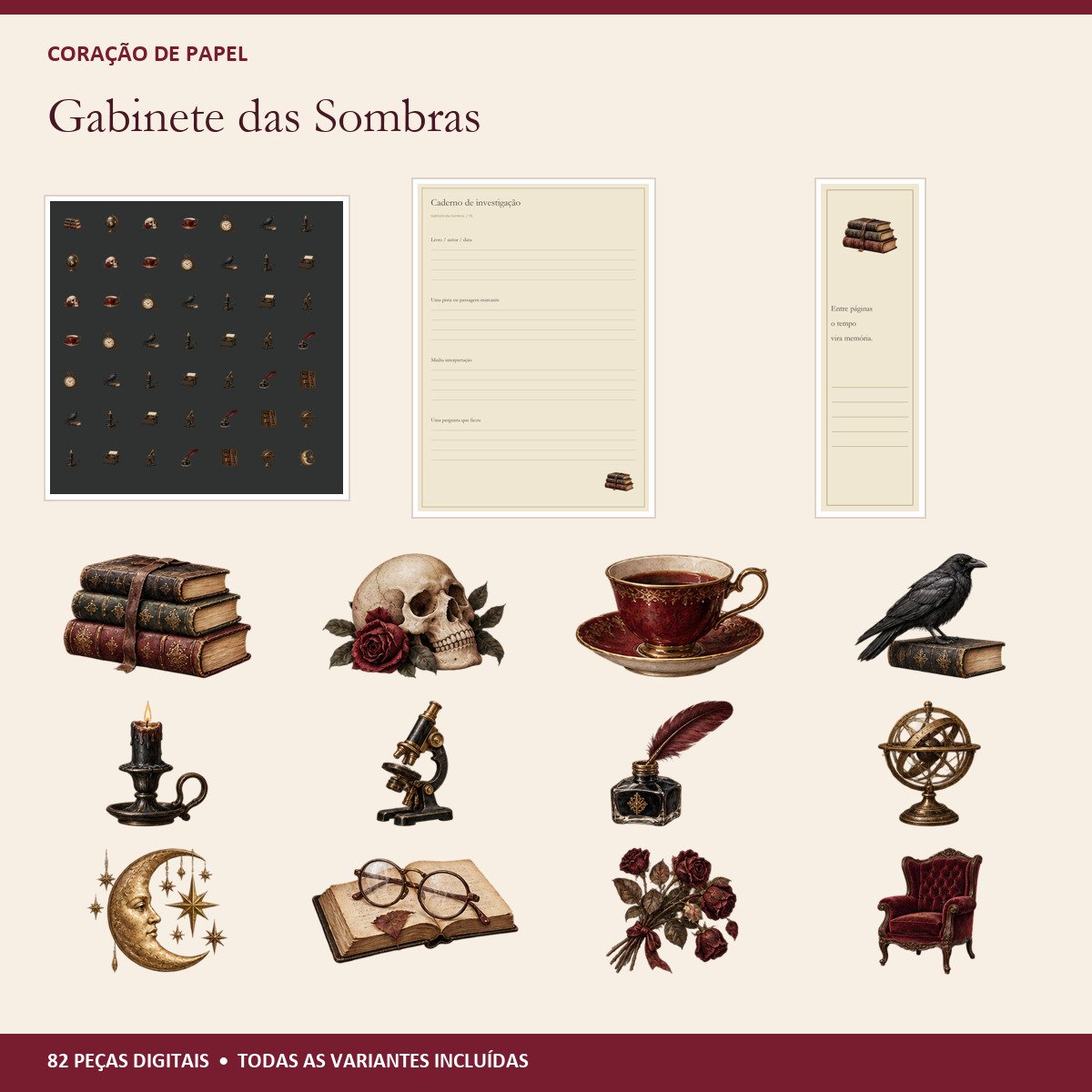 Prévia dos arquivos da coleção Gabinete das Sombras